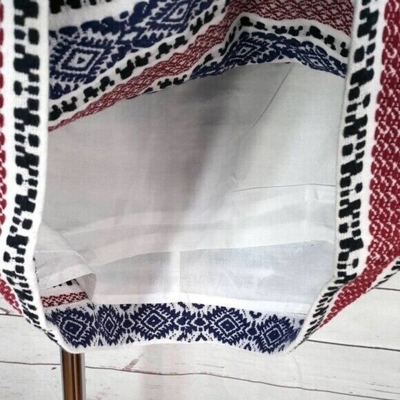 Madewell Jacquard Gamine Lined Mini Short Skirt Red White Blue Size 2 Embroider - Picture 3 of 8